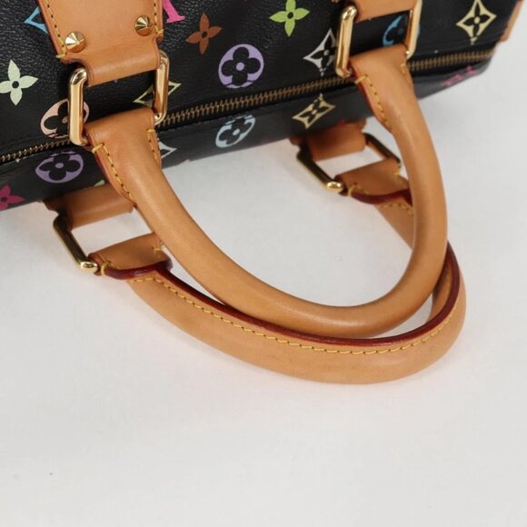 LOUIS VUITTON Monogram Multicolor Speedy 30 Hand Bag Black M92642 Auth 128856V - Picture 11 of 16